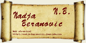 Nadja Beranović vizit kartica